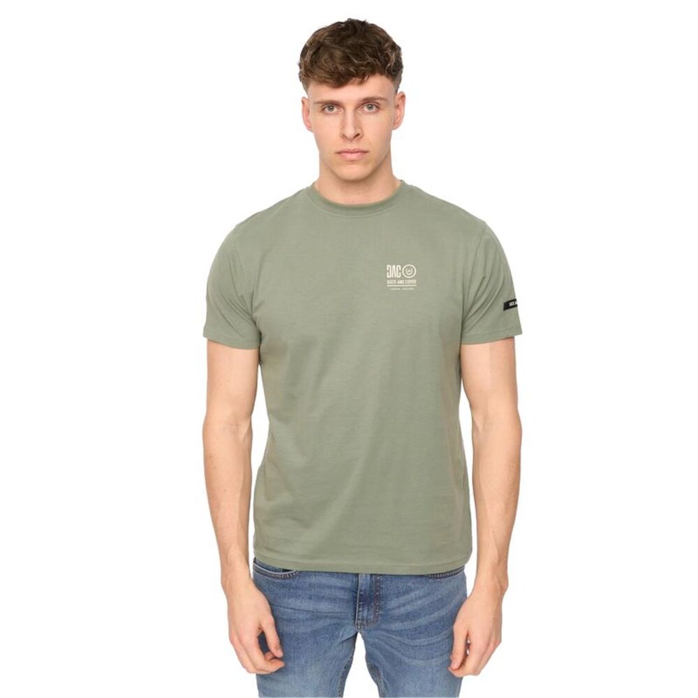 Duck and Cover Mens Lynnfold Cotton Everyday T-Shirt / Olive